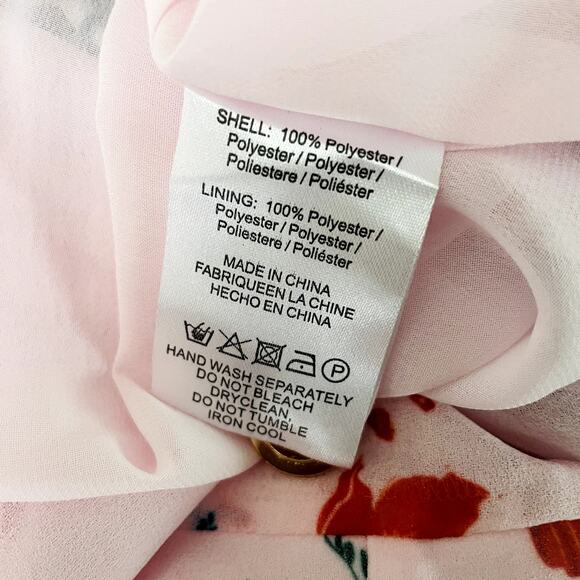 NWT Sau Lee Ciara Pink Floral Ruffle Midi Dress Size 6 Wedding Guest - Picture 13 of 16